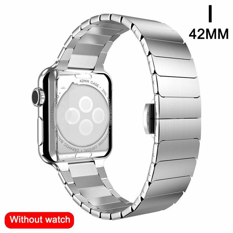 Metal Watch Strap with Butterfly Clasp