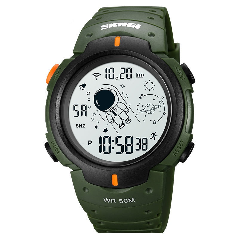 Astronaut-Style Digital Sports Watch