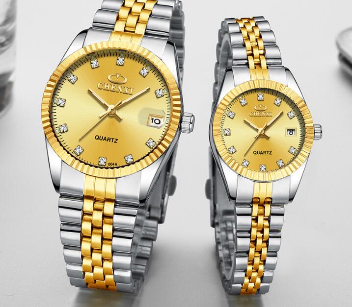 Gold-Tone Watch with Men's and Women's Options