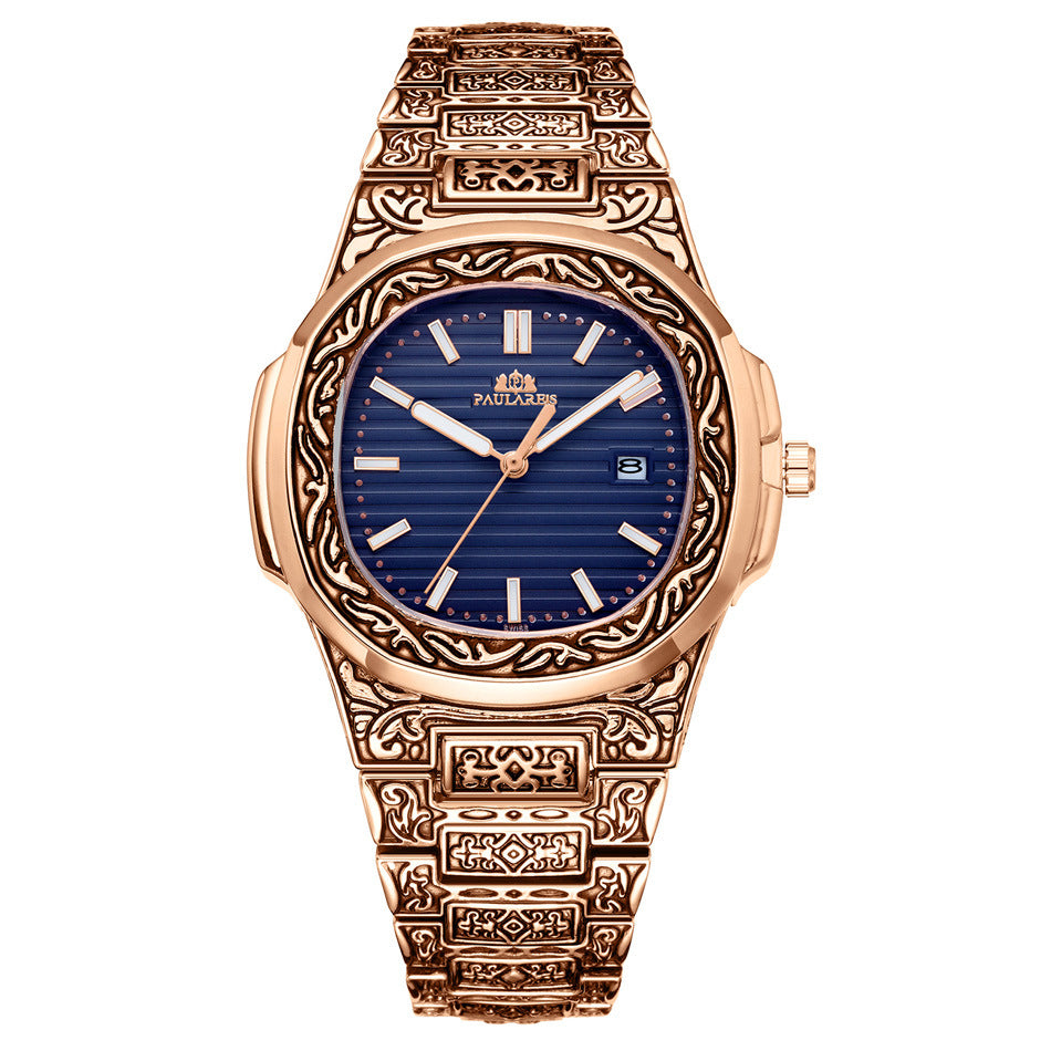 Men's Parrot-Design Calendar Quartz Watch