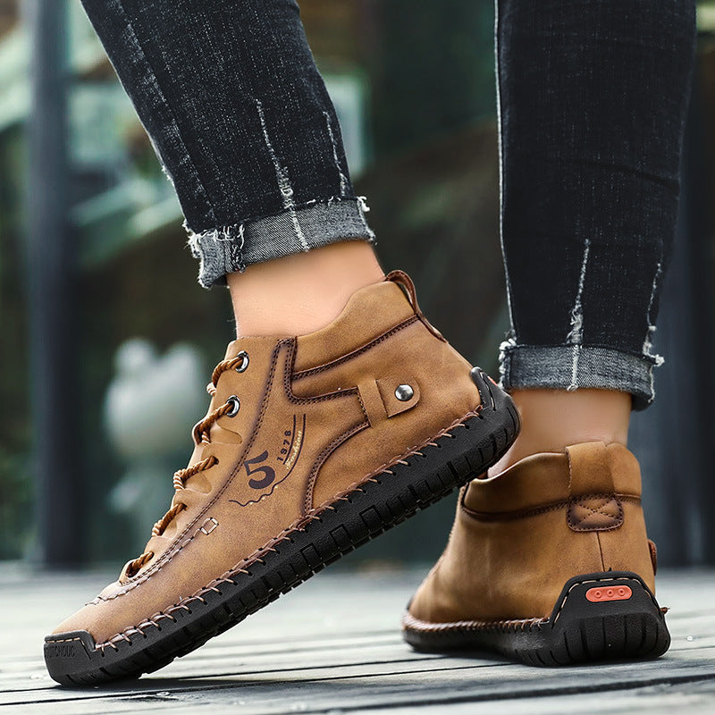 Men's Stitched Low-Top Casual Shoes — product view