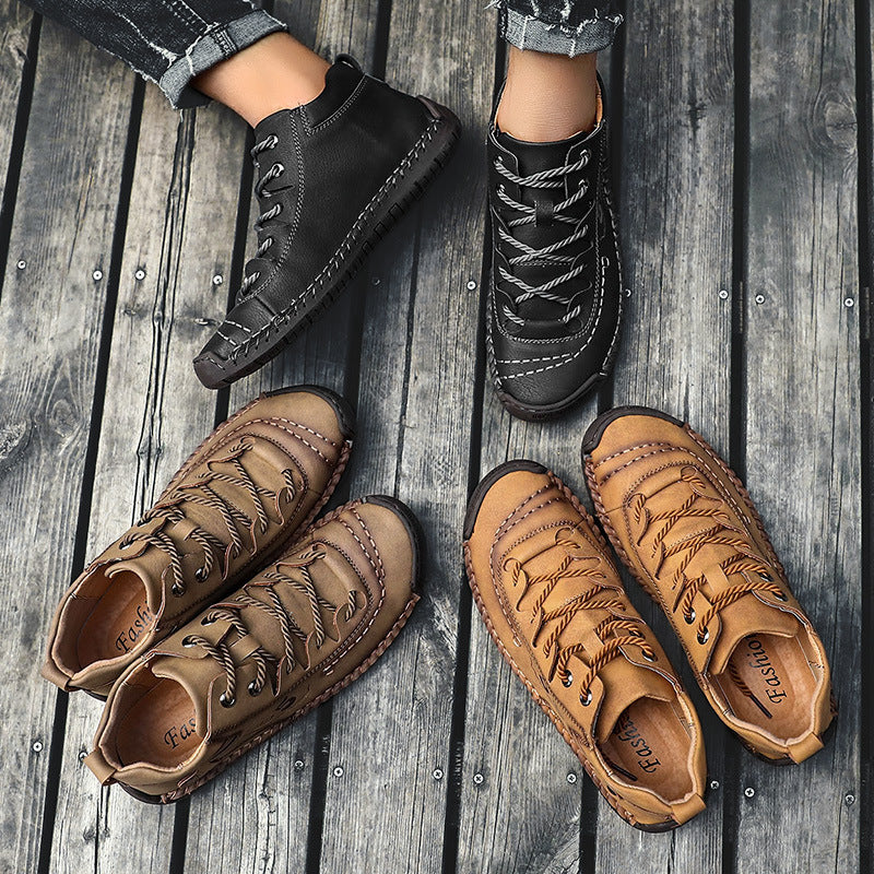 Men's Stitched Low-Top Casual Shoes — product view