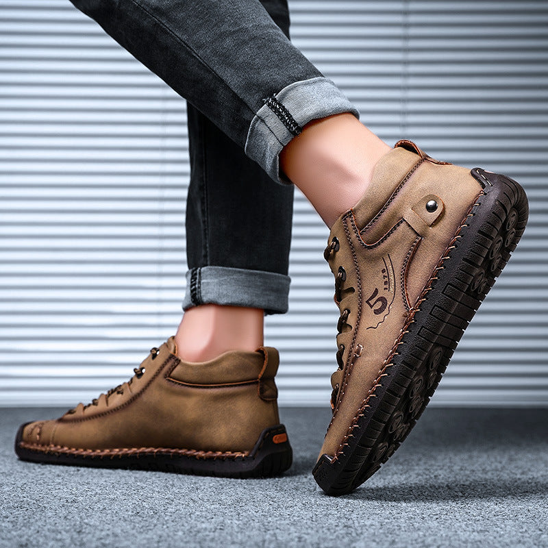 Men's Stitched Low-Top Casual Shoes — product view