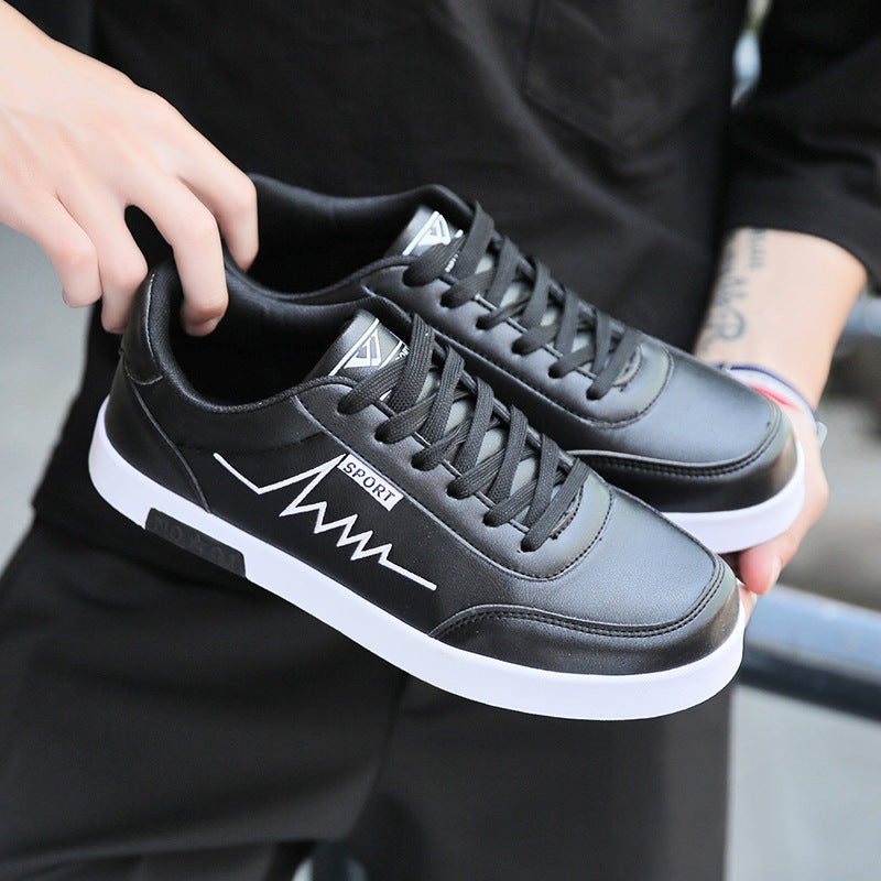 Men's White Lace-Up Sneakers — product view