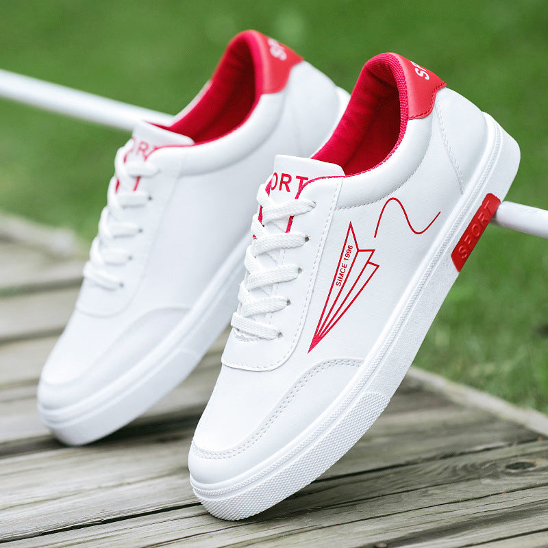 Men's White Lace-Up Sneakers — product view