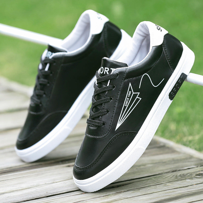 Men's White Lace-Up Sneakers — product view