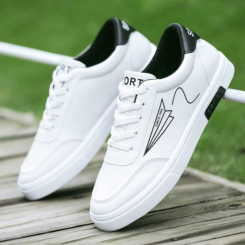 Men's White Lace-Up Sneakers — product view