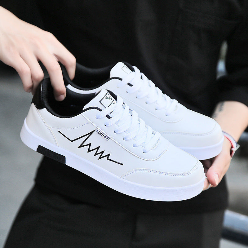 Men's White Lace-Up Sneakers — product view