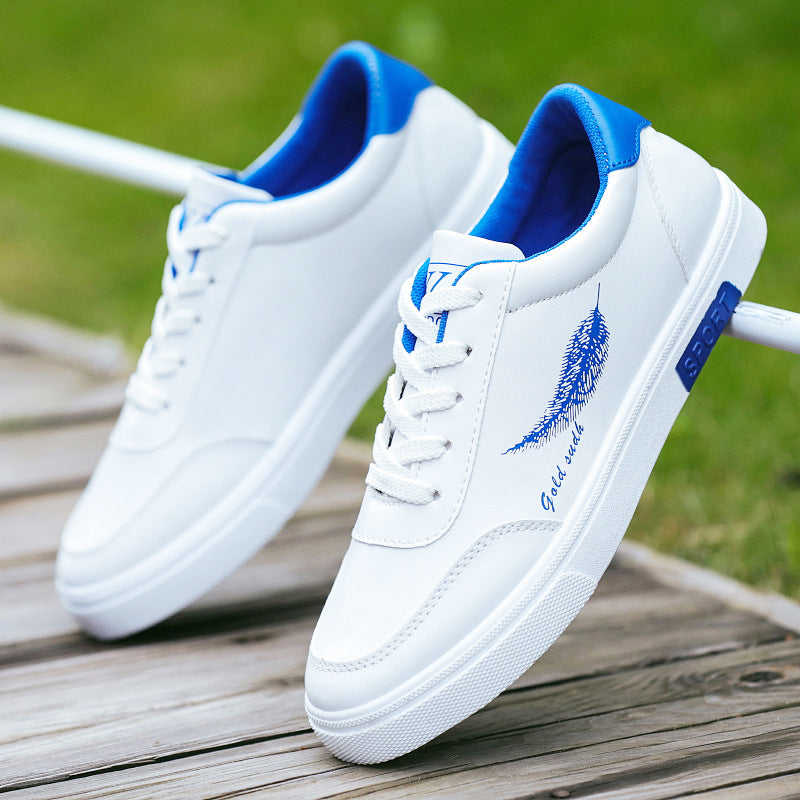 Men's White Lace-Up Sneakers — product view