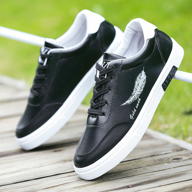 Men's White Lace-Up Sneakers — product view
