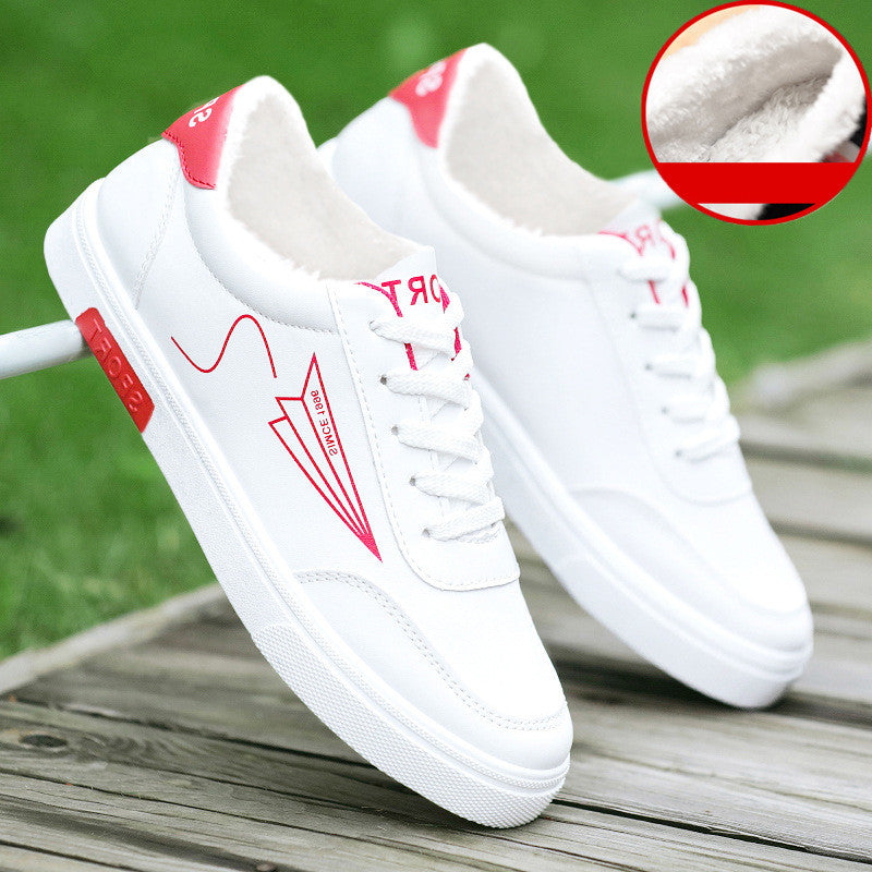 Men's White Lace-Up Sneakers — product view