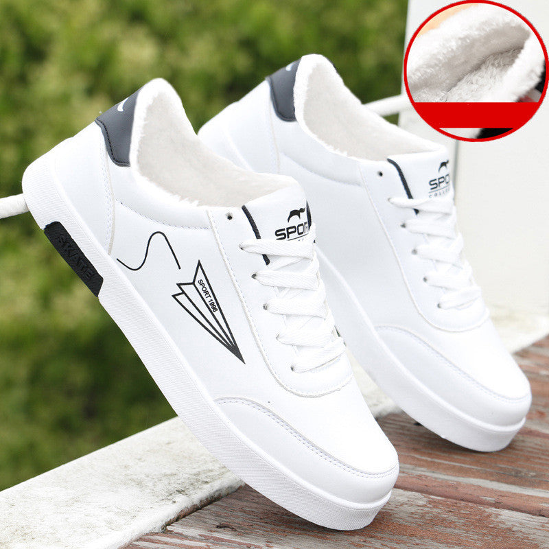 Men's White Lace-Up Sneakers — product view