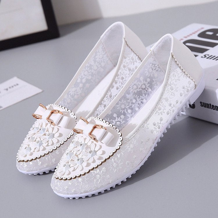 Women's Bow-Detail Mesh Flats