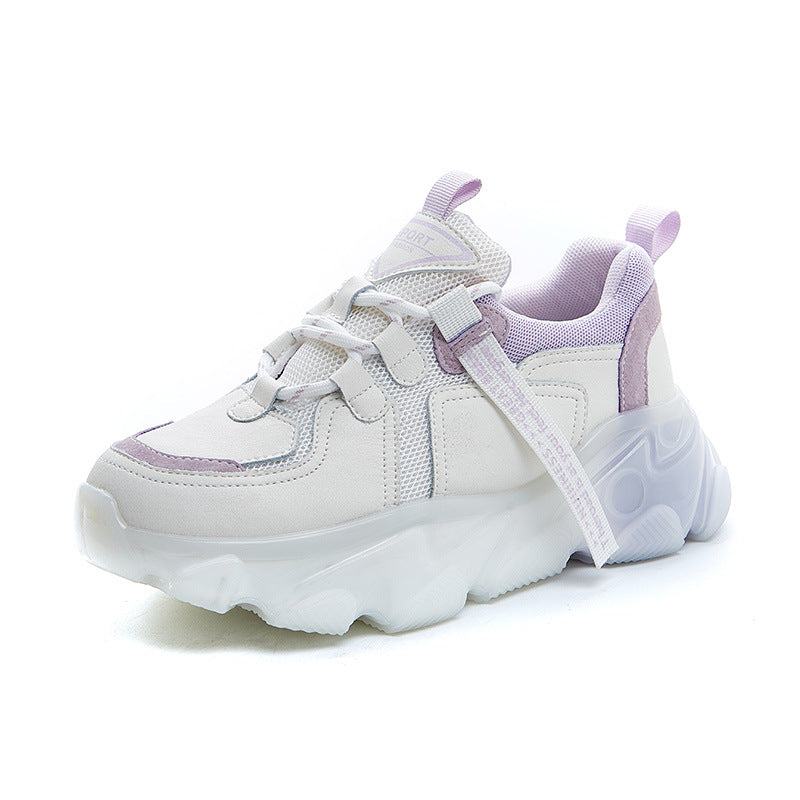 Women's Light-Blue Round-Toe Sneakers