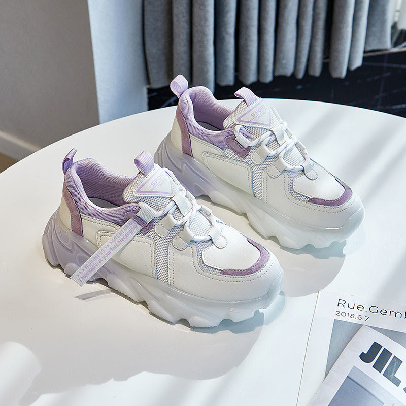 Women's Light-Blue Round-Toe Sneakers