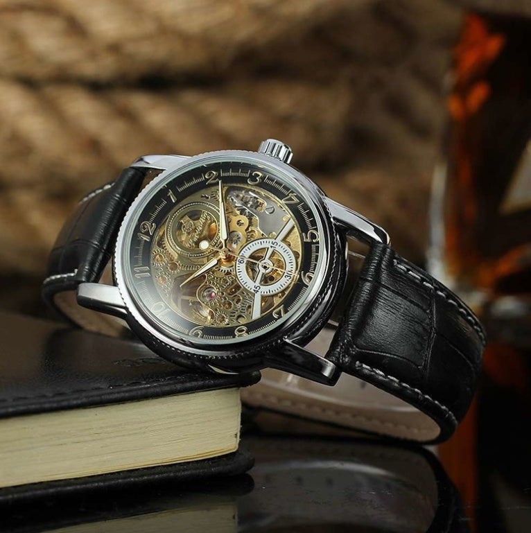 Men's Skeleton-Style Sports Watch