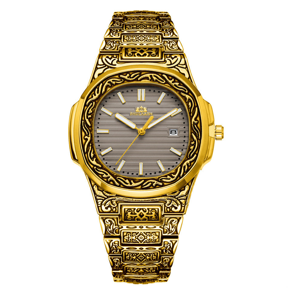 Men's Parrot-Design Calendar Quartz Watch