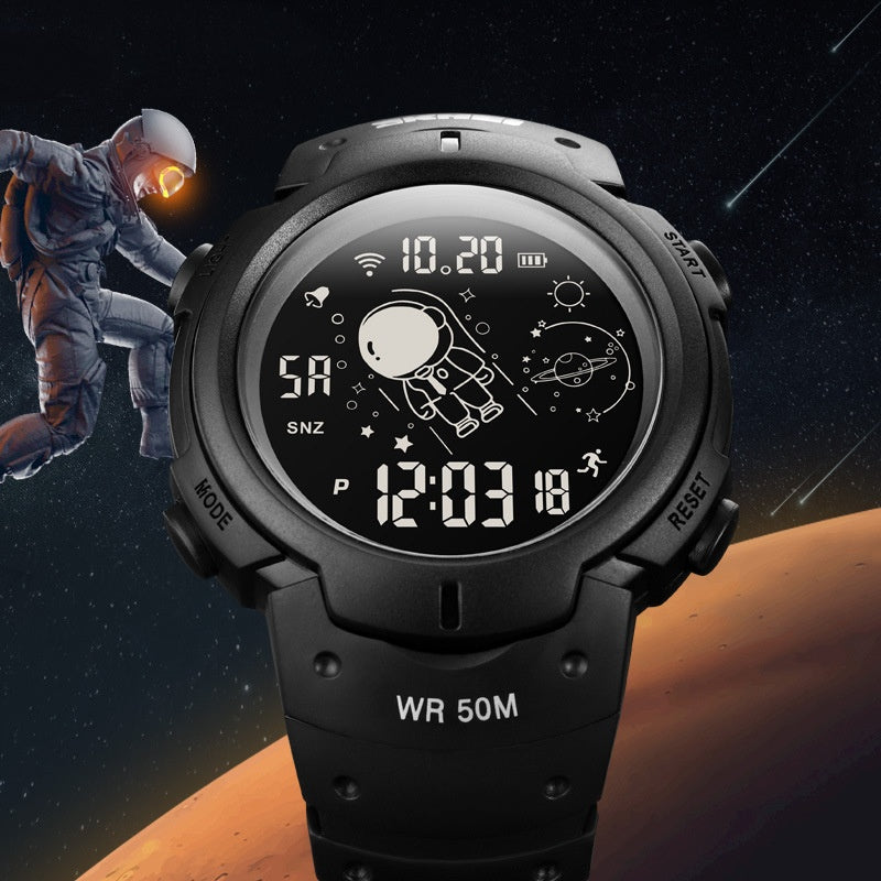 Astronaut-Style Digital Sports Watch