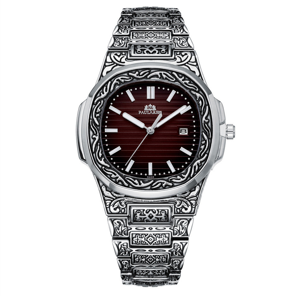 Men's Parrot-Design Calendar Quartz Watch
