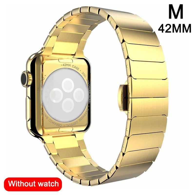 Metal Watch Strap with Butterfly Clasp