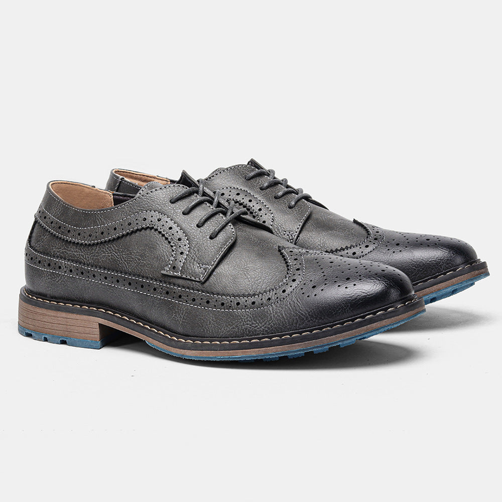 Men's Colour-Block PU Brogue Shoes
