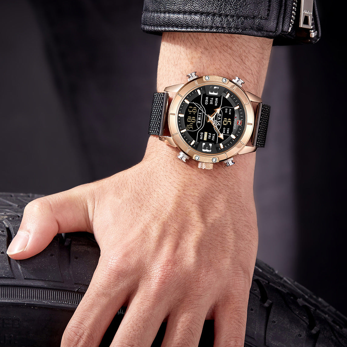 Quartz and Digital Dual-Display Watch