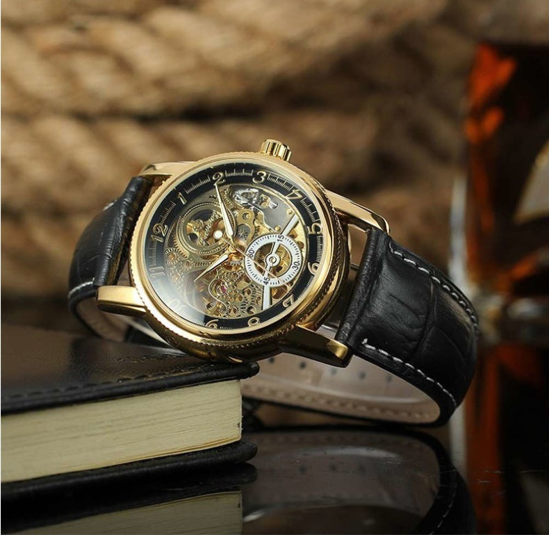 Men's Skeleton-Style Sports Watch