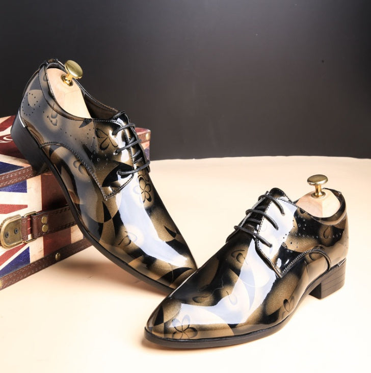 Men's Glossy Dress Shoes in Extended Sizes — product view