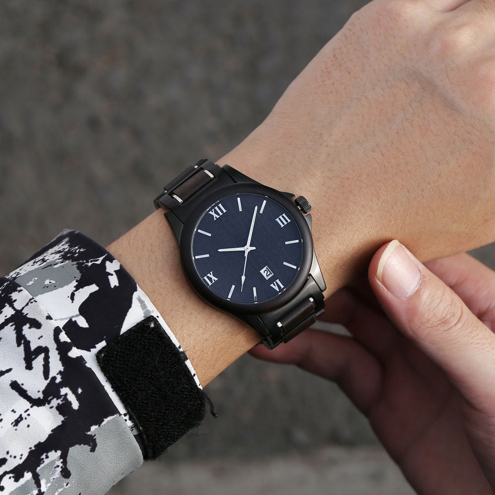 Men's Wood-Style Quartz Watch