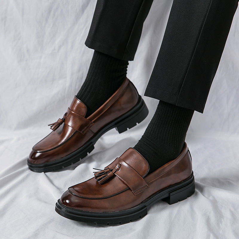 Men's Brogue-Detail Tassel Loafers — product view