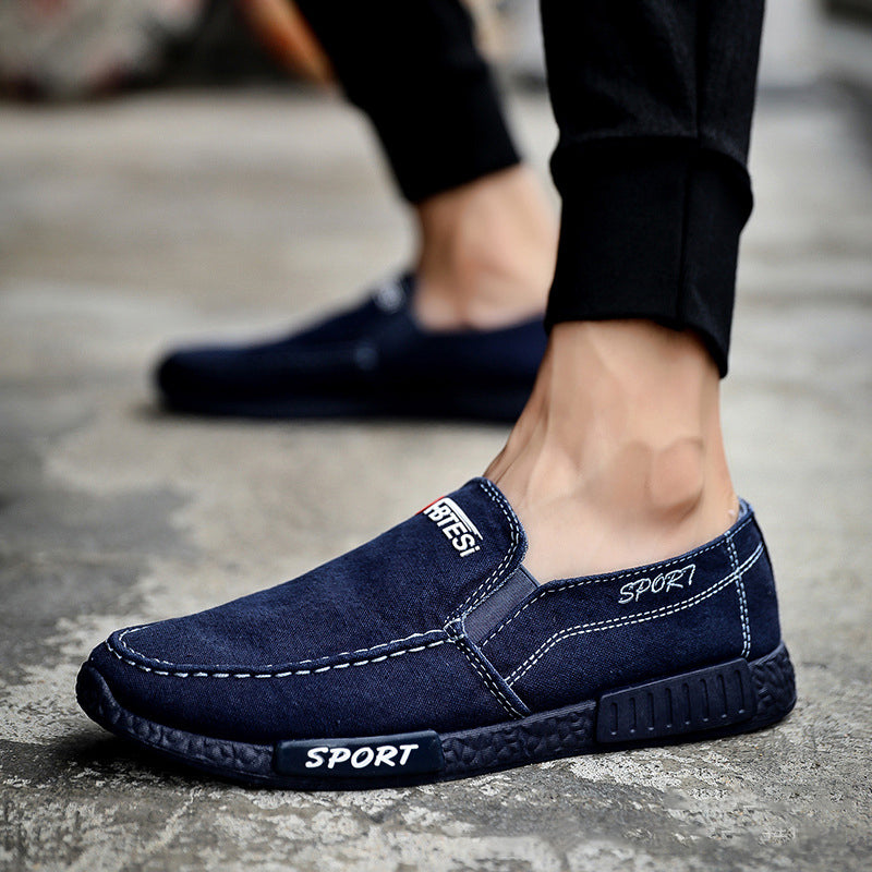Men's Washed-Denim Canvas Shoes