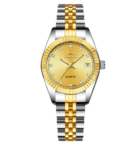 Gold-Tone Watch with Men's and Women's Options