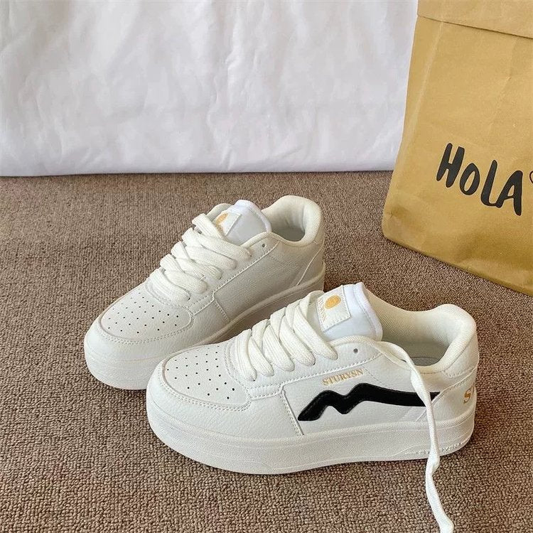 Women's Retro White Casual Sneakers