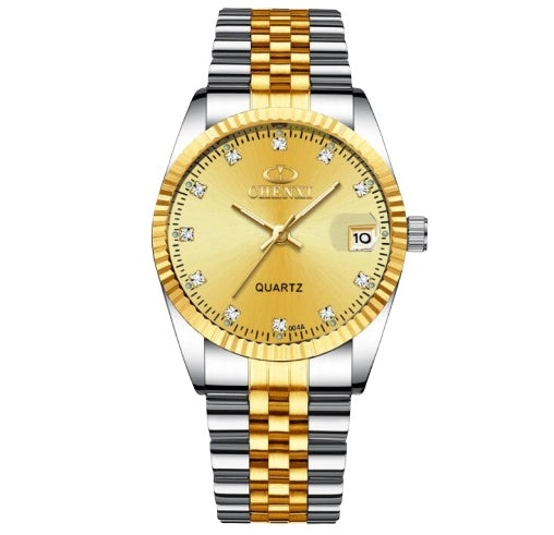 Gold-Tone Watch with Men's and Women's Options
