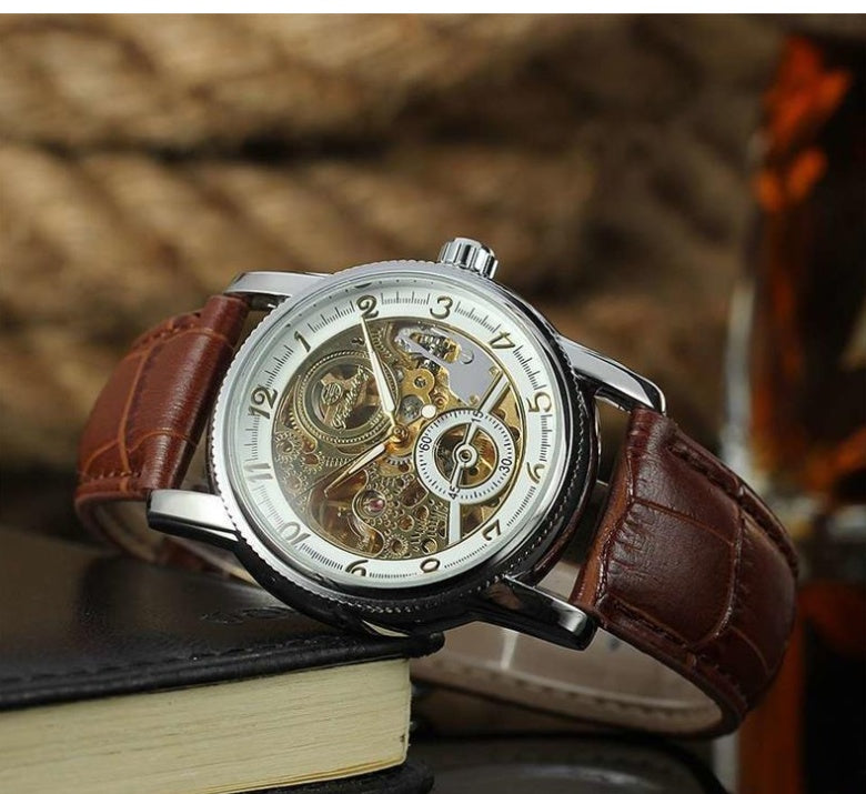 Men's Skeleton-Style Sports Watch