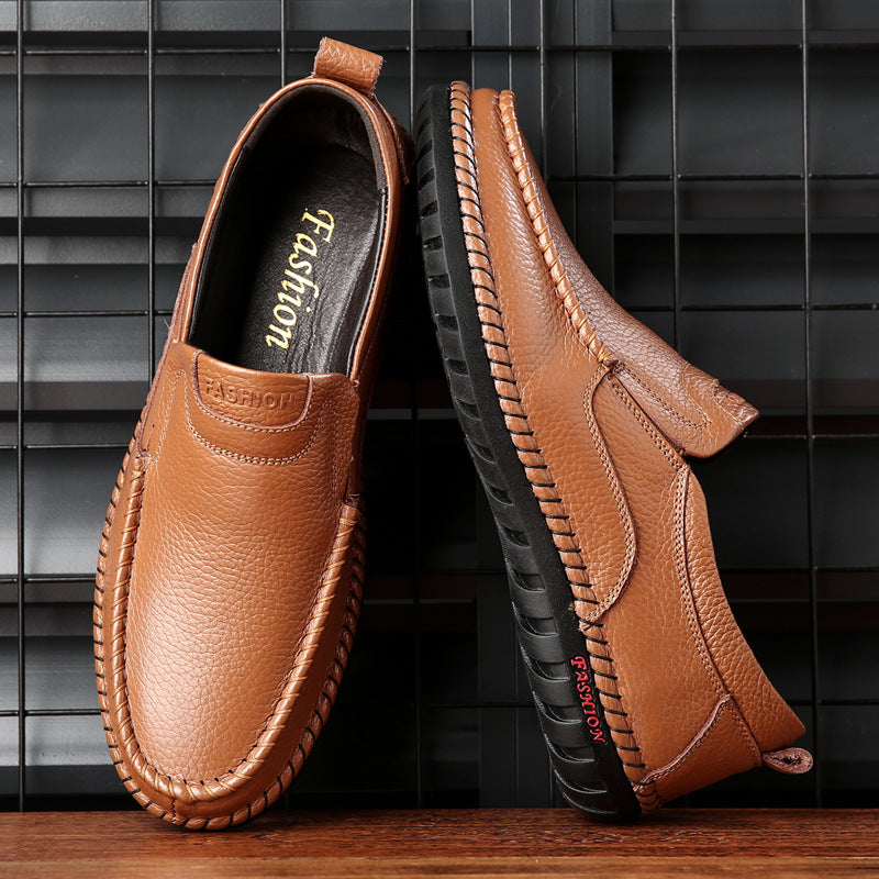 Men's Cowhide Soft-Sole Casual Shoes