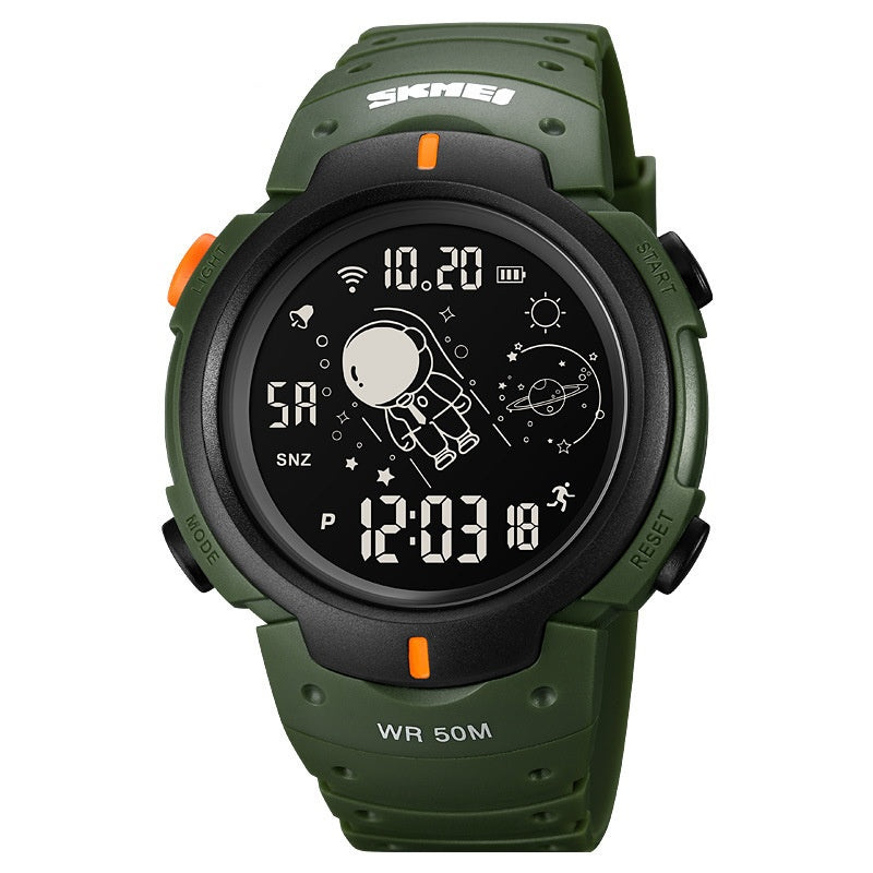 Astronaut-Style Digital Sports Watch