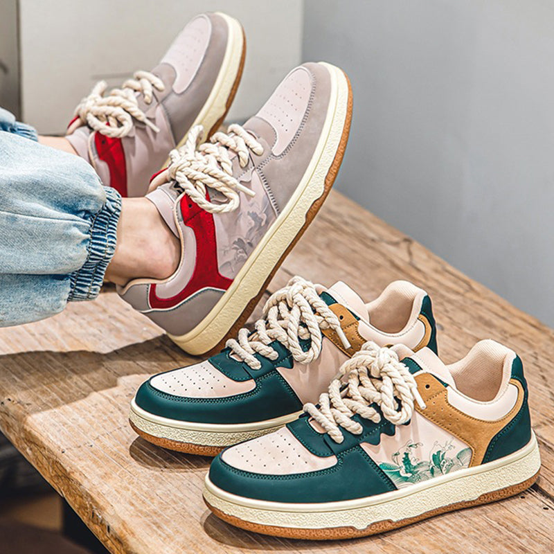 Men's Thick-Sole Lace-Up Sneakers — product view