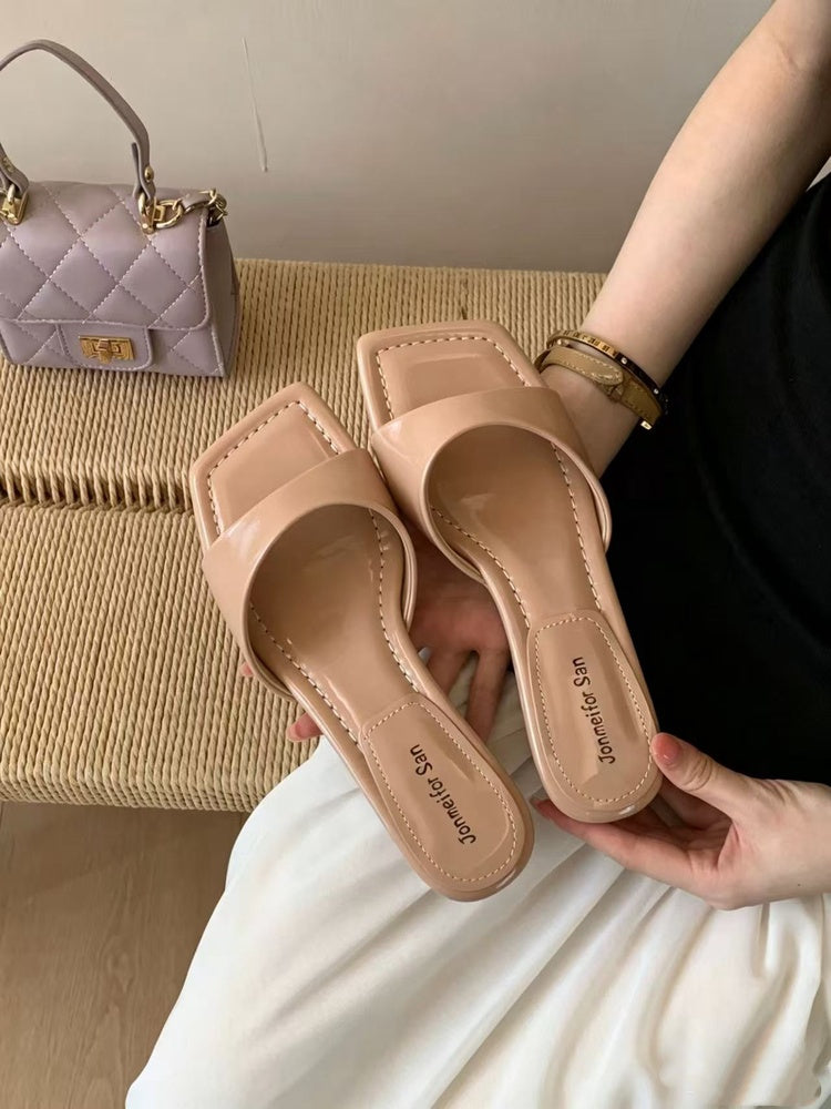Women's Open-Toe Slip-On Wedge Mules