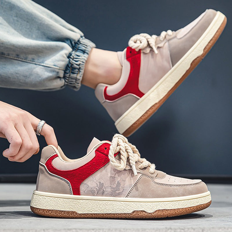 Men's Thick-Sole Lace-Up Sneakers — product view