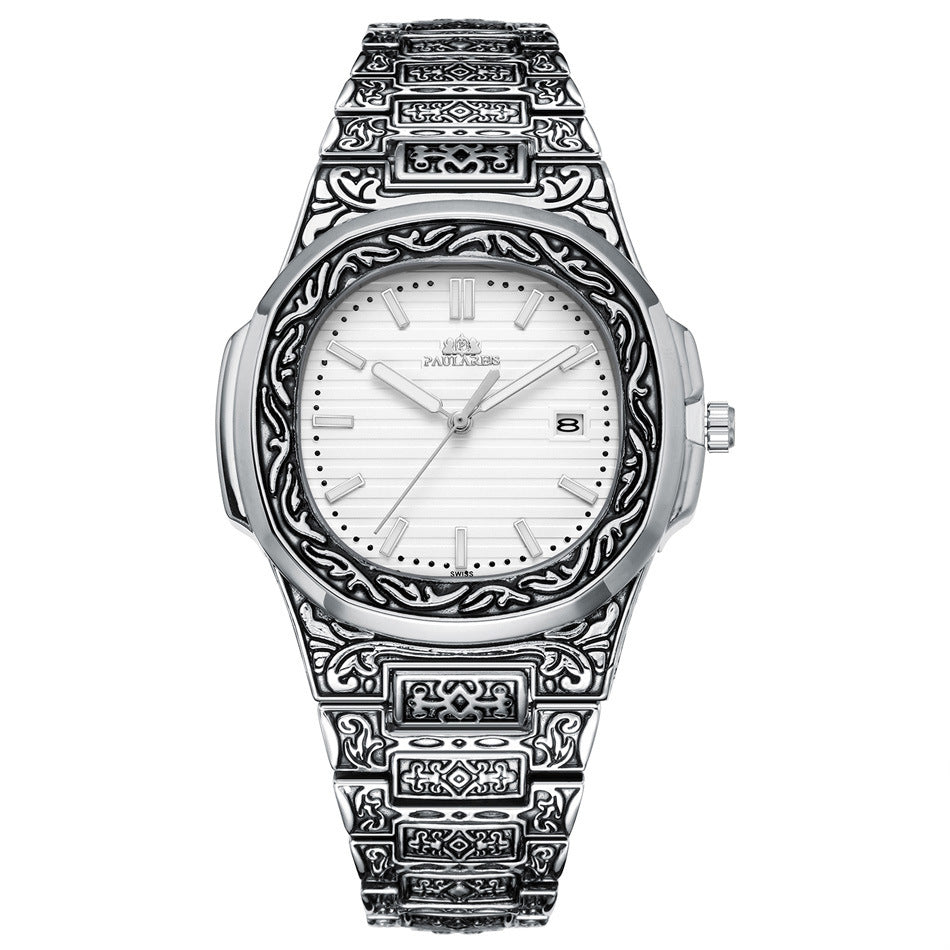 Men's Parrot-Design Calendar Quartz Watch
