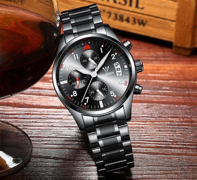 Multifunction Stainless Steel Quartz Watch