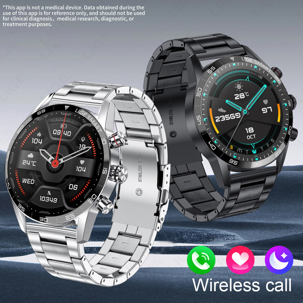 Men's Business-Style Bluetooth Smartwatch