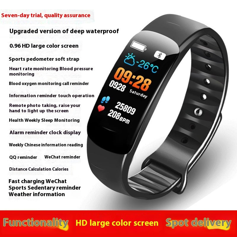 Colour-Screen Bluetooth Step-Tracking Watch