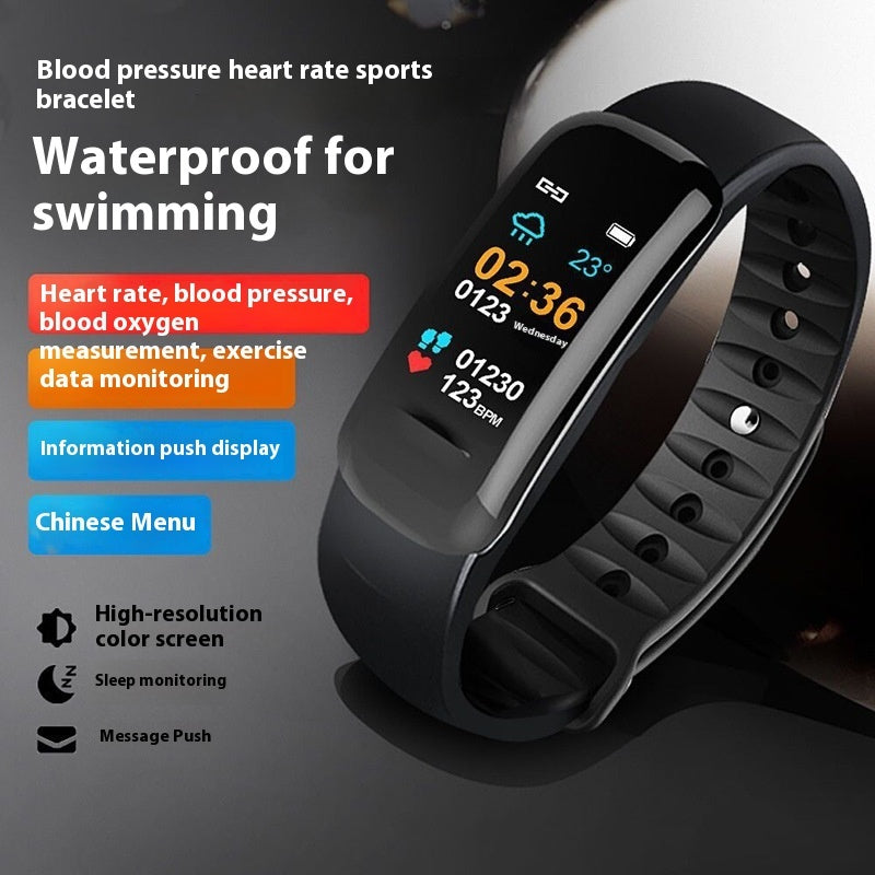 Colour-Screen Bluetooth Step-Tracking Watch