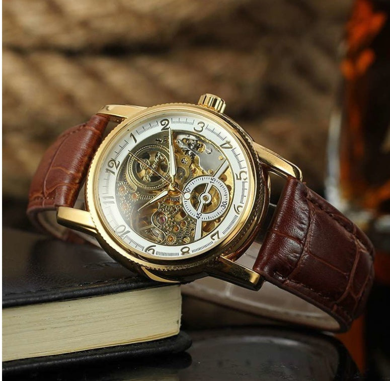 Men's Skeleton-Style Sports Watch