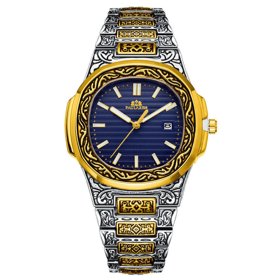 Men's Parrot-Design Calendar Quartz Watch