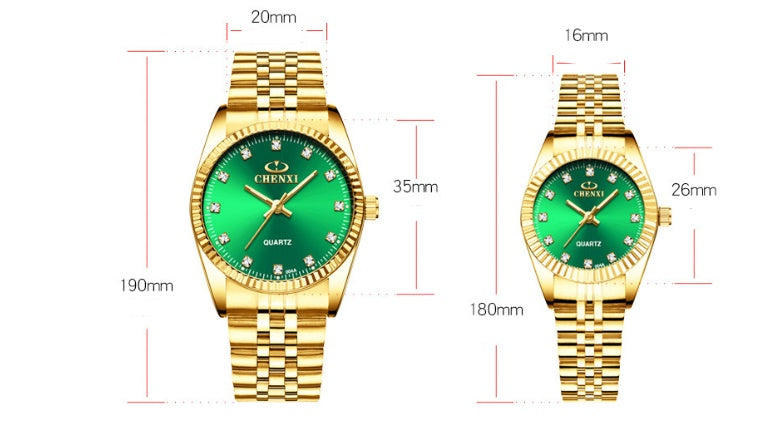 Gold-Tone Watch with Men's and Women's Options