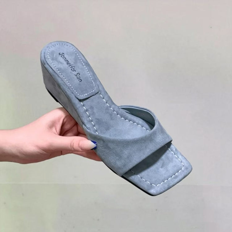 Women's Open-Toe Slip-On Wedge Mules