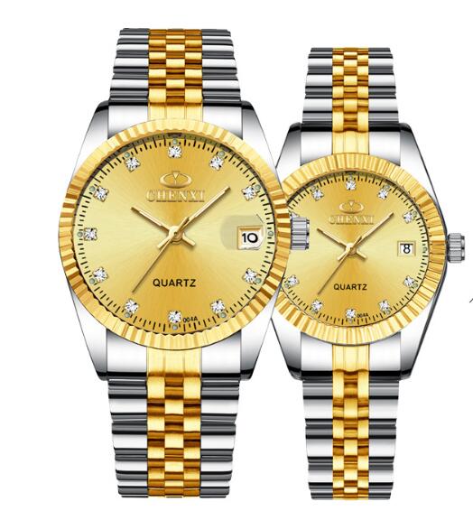 Gold-Tone Watch with Men's and Women's Options